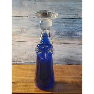 Vintage Murano Cobalt  Blue Glass Angel Unique Art Decorative Home Accent